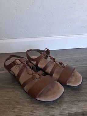LifeStride Simply Comfort Eleanora Brown Gladiator Sandals Women's Sz 7M Comfort